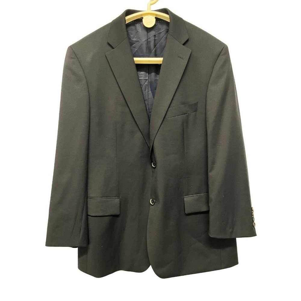 Hugo Boss Super 100 Virgin Wool Sport Coat Blazer 42S Black Two Button USA